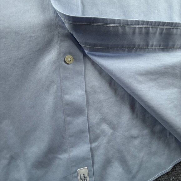 Brooks Brothers Slim Blue Non-Iron Cotton 17.5 34 Button Up Shirt Men Adult - Picture 10 of 16